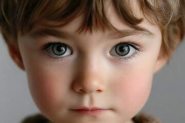 determined boy narrowed eyes frown