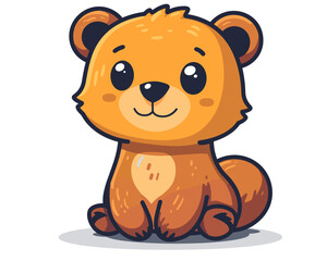 Obraz premium Cute cartoon bear. Vector illustration isolated on a white background.
