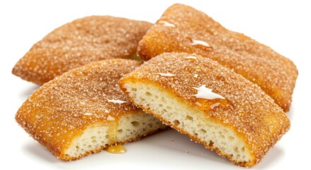 Fototapeta premium Traditional brazilian christmas Rabanadas white background. Brazilian food