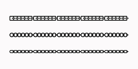 Chain brush set. Chain vector illustration