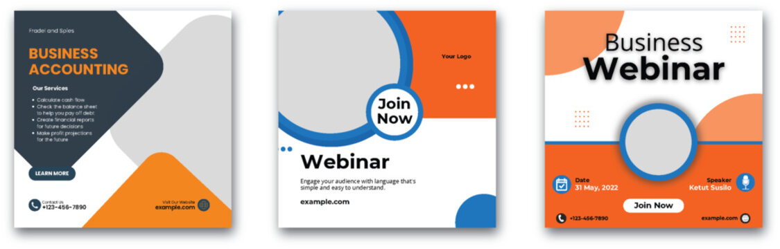 Modern business webinar and accounting services promotion social media