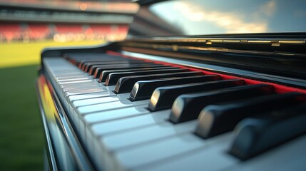 Piano keys in stadium
