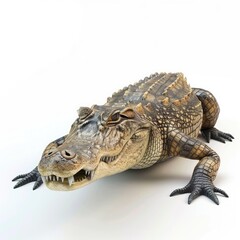 Fototapeta premium Full shot of a large American alligator.