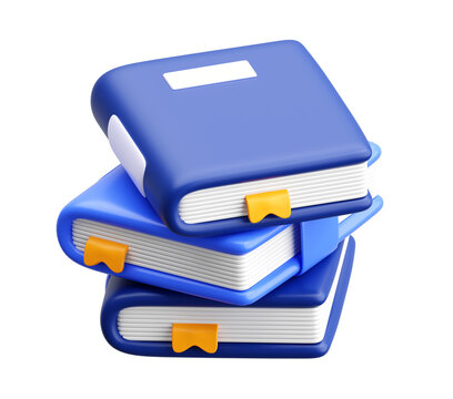 3D Stack of Closed Books for Education and Learning Concept