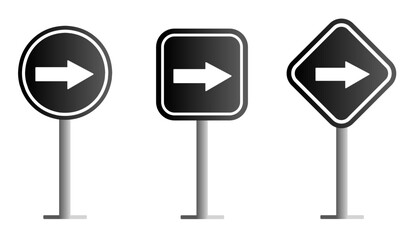 right arrow sign . traffic turn right sign