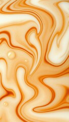 Fluid Art Texture with White, Toffee, and Umber Waves