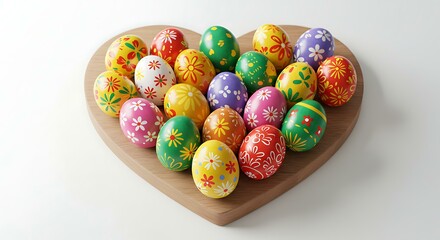 Brazilian easter egg heart shaped board white background. Brazilian food