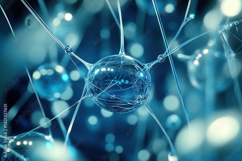 Aufkleber abstract representation of neural network. complex interconnected neurons