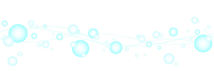 水色のウエーブと光の球背景素材3：1