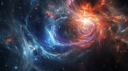 Obraz premium Spectacular Cosmic Collision, A Mesmerizing Display of Nebulae and Stars
