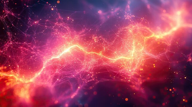 A luminous web of lines and nodes in technology. posters, banners, and social media backgrounds that have a sleek, contemporary appearance. AI that is generative