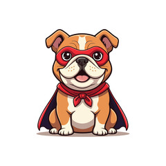 Cute bull Dog Eating Bone Cartoon Vector Icon Illustration. Animal Nature Icon Concept Isolated Flat