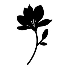 azalea flower minimalist silhouette vector - for nature graphic design projects azalea, plant flower modern artwork.