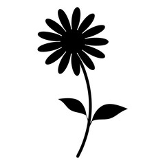 black eyesusand flower minimalist silhouette vector - for nature graphic design projects black eyesusand, plant flower modern artwork.