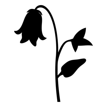 recommend clip art: bluebell flower minimalist silhouette vector - for nature graphic design projects bluebell, plant flower modern artwork.