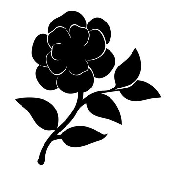recommend clip art: camellia flower minimalist silhouette vector - for nature graphic design projects camellia, plant flower modern artwork.