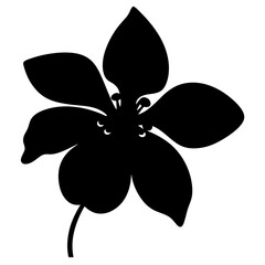 columbine flower minimalist silhouette vector - for nature graphic design projects columbine, plant flower modern artwork.
