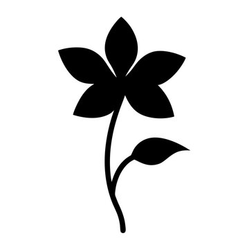 recommend clip art: clematis flower minimalist silhouette vector - for nature graphic design projects clematis, plant flower modern artwork.