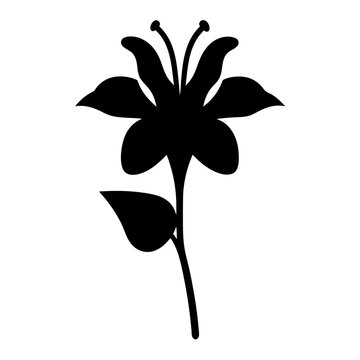 recommend clip art: columbine flower minimalist silhouette vector - for nature graphic design projects columbine, plant flower modern artwork.
