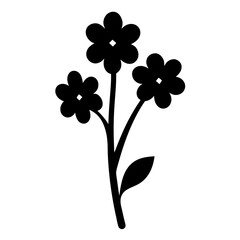 forget me not flower minimalist silhouette vector - for nature graphic design projects forget me not, plant flower modern artwork.
