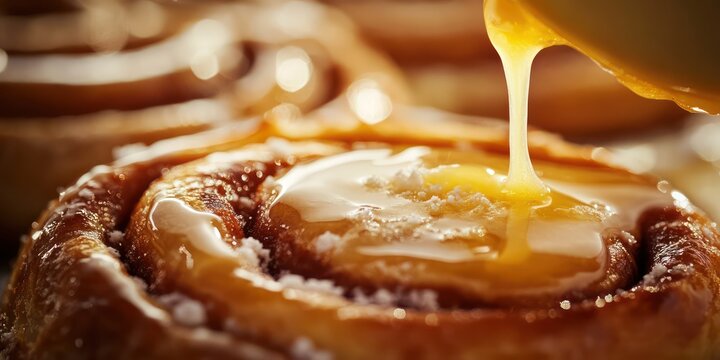 Gooey cinnamon rolls icing drizzle