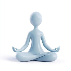 Light blue figure in a meditative yoga pose.