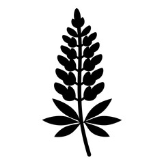 lupine flower minimalist silhouette vector - for nature graphic design projects lupine, plant flower modern artwork.