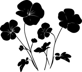 Black Silhouette of Flower Arrangement