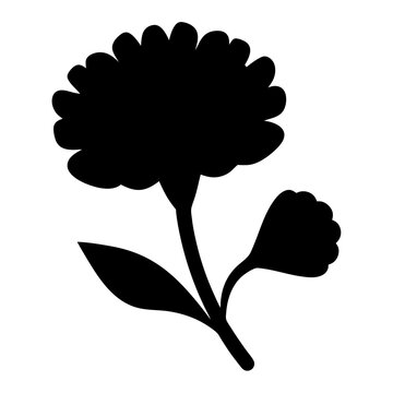 recommend clip art: marigold flower minimalist silhouette vector - for nature graphic design projects marigold, plant flower modern artwork.