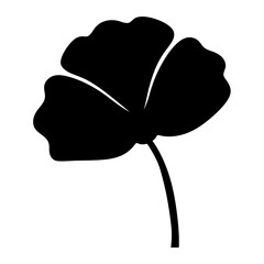 poppy flower minimalist silhouette vector - for nature graphic design projects poppy, plant flower modern artwork.
