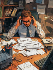 stressful businessman in the office