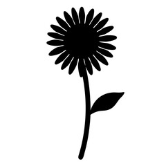 sunflower minimalist silhouette vector - for nature graphic design projects sun, plant flower modern artwork.