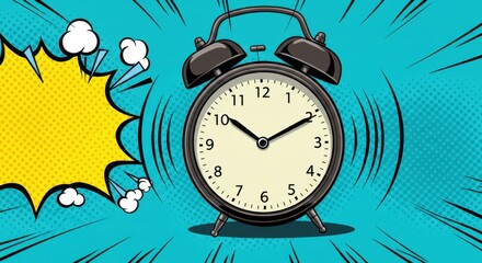 Pop Art Alarm Clock with Comic Motion Lines