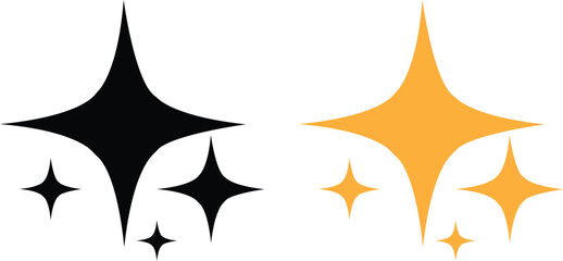 Gold Stars Vector Set – Shiny Icons for Awards , Elegant Gold Stars – Vector Graphics , Golden Stars Vector Bundle