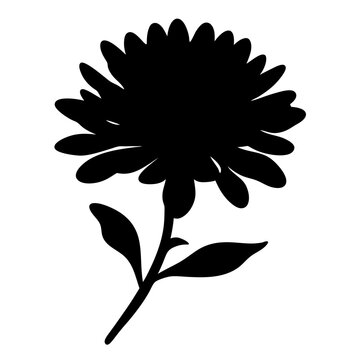 recommend clip art: aster flower minimalist silhouette vector - for nature graphic design projects aster, plant flower modern artwork.