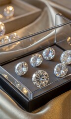 A collection of radiant diamonds reflecting light beautifully. (Diamond)
