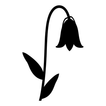 recommend clip art: bluebell flower minimalist silhouette vector - for nature graphic design projects bluebell, plant flower modern artwork.