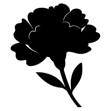 recommend clip art: carnation flower minimalist silhouette vector - for nature graphic design projects carnation, plant flower modern artwork.