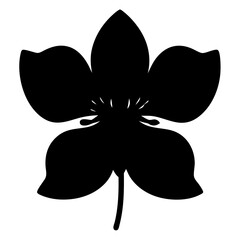 columbine flower minimalist silhouette vector - for nature graphic design projects columbine, plant flower modern artwork.