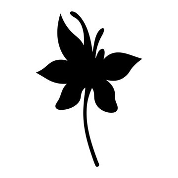 recommend clip art: columbine flower minimalist silhouette vector - for nature graphic design projects columbine, plant flower modern artwork.