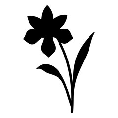 daffodil flower minimalist silhouette vector - for nature graphic design projects daffodil, plant flower modern artwork.