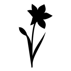 daffodil flower minimalist silhouette vector - for nature graphic design projects daffodil, plant flower modern artwork.