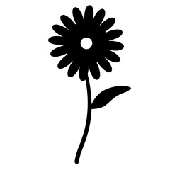 daisy flower minimalist silhouette vector - for nature graphic design projects daisy, plant flower modern artwork.