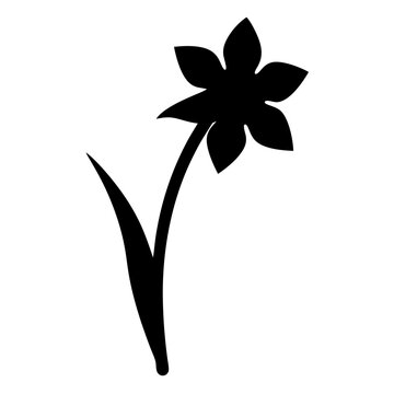 recommend clip art: daffodil flower minimalist silhouette vector - for nature graphic design projects daffodil, plant flower modern artwork.