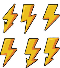 set of lightning icons