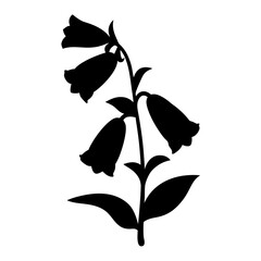 foxglove flower minimalist silhouette vector - for nature graphic design projects foxglove, plant flower modern artwork.