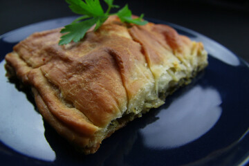 Spinach pie with cheese handmade 