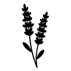 lavender flower minimalist silhouette vector - for nature graphic design projects lavender, plant flower modern artwork.