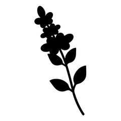 lilac flower minimalist silhouette vector - for nature graphic design projects lilac, plant flower modern artwork.