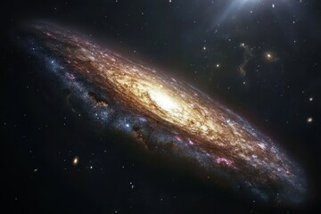 Fototapeta premium Beautiful spiral galaxy captured in deep space showcasing vibrant colors and star clusters